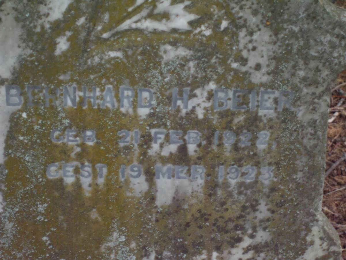 BEIER Bernhard H. 1922-1923