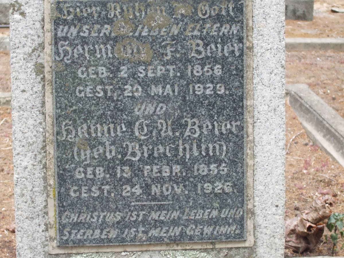 BEIER Hermann F. 1856-1929 &amp; ? C.U. BRERLIN 1855-1926