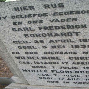 BORCHARDT Carl Frederich 1872-1938 &amp; Wilhelmine Christine STARK 1887-1972 :: WIESE Myrtle Florence 1920-1994