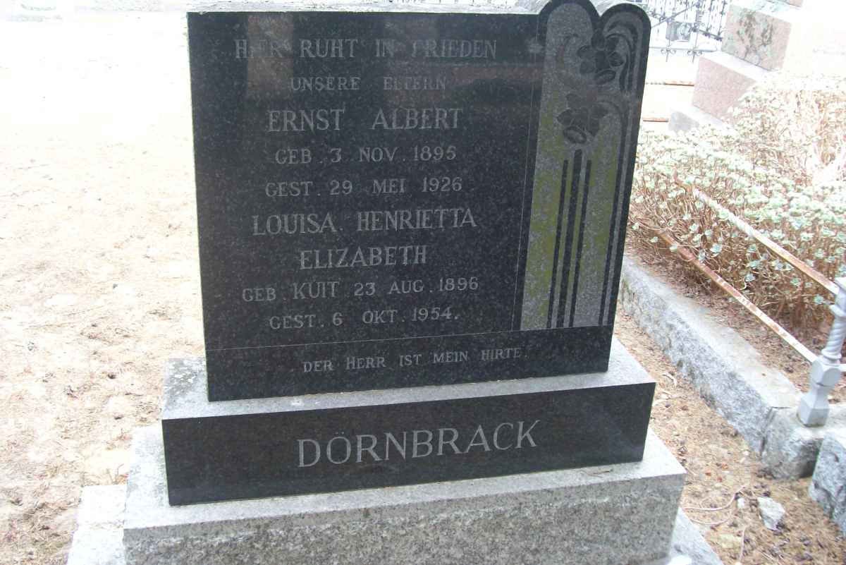 DORNBRACK Ernest Albert 1895-1926 &amp; Louisa Henrietta Elizabeth KUIT 1896-1954