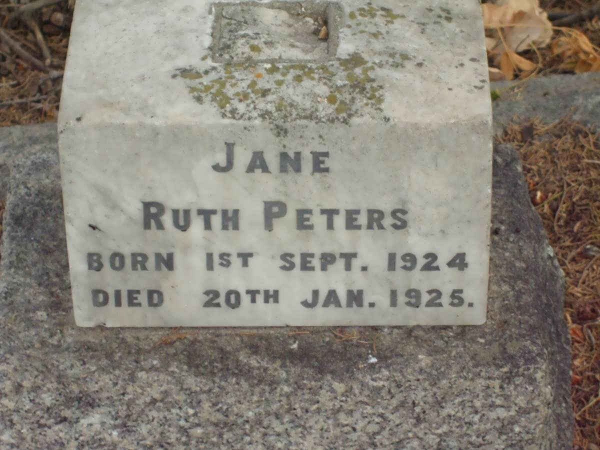 PETERS Jane Ruth 1924-1925