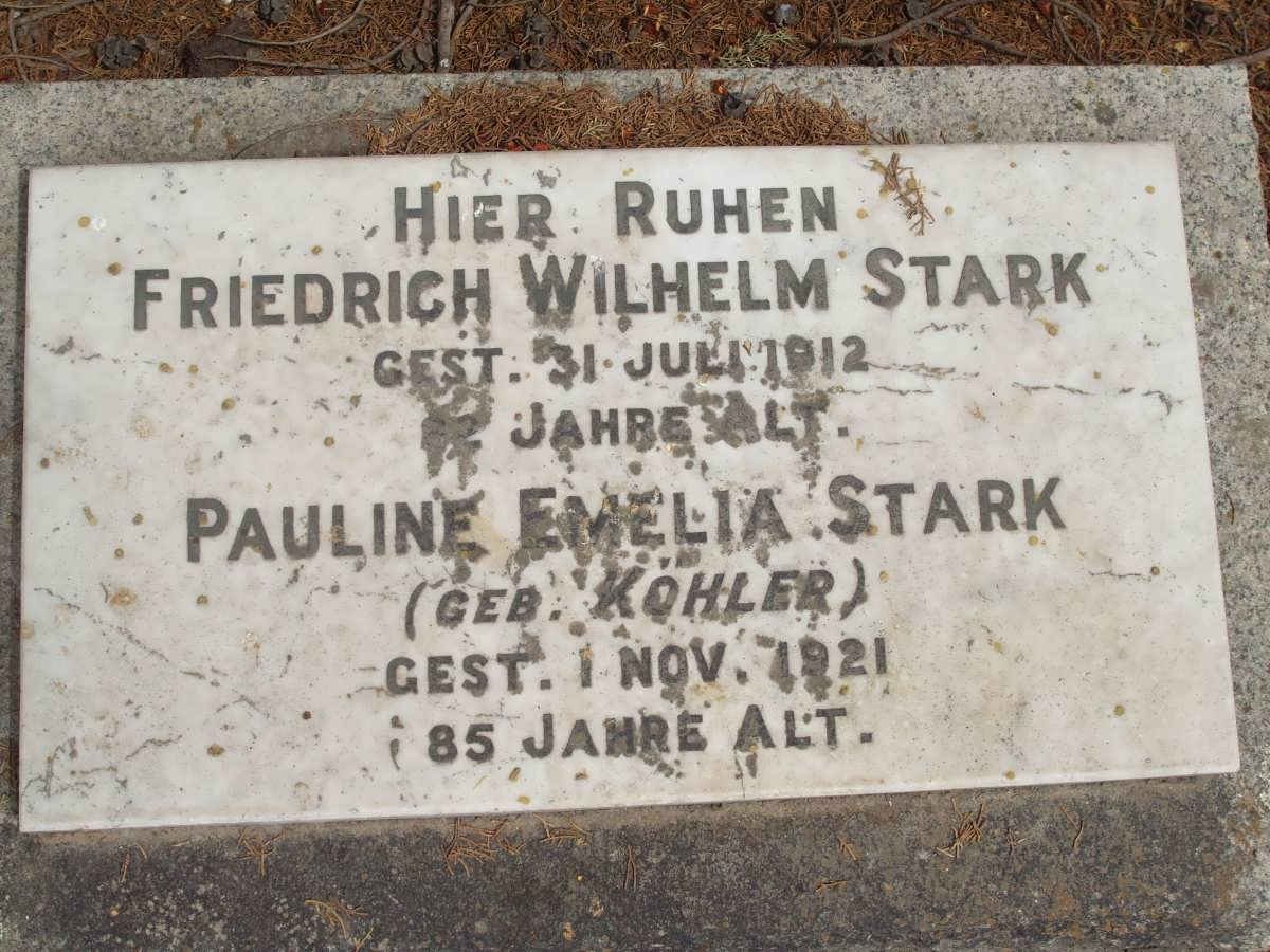 STARK Friedrich Wilhelm -1912 &amp; Pauline Emelia KOHLER -1921