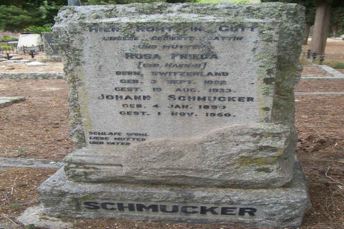 SCHMUCKER Johann 1890-1950 &amp; Rosa Frieda Haenni 1892-1933