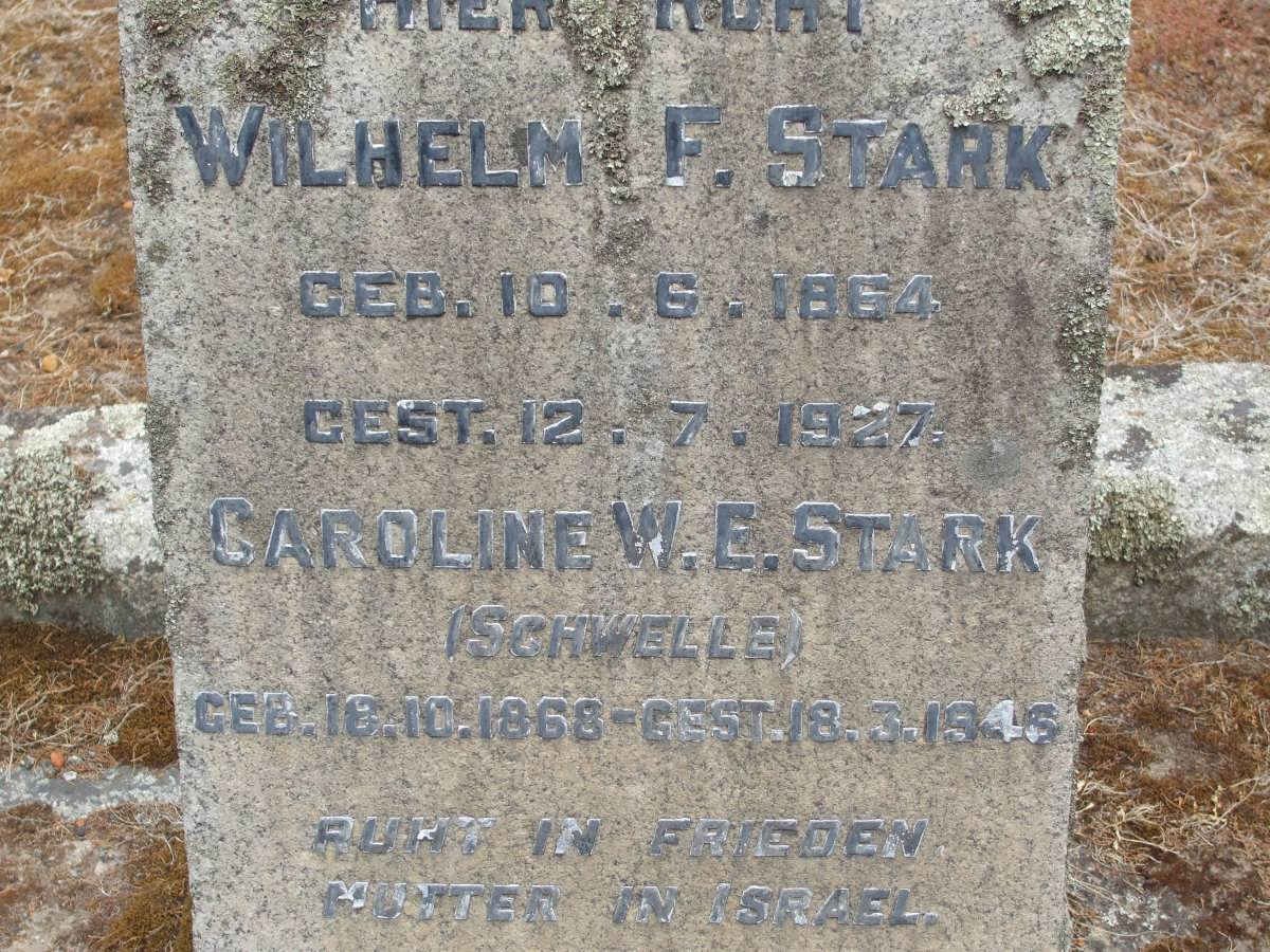 STARK Wilhelm F. 1864-1937 &amp; Caroline W.E. SCHWELLE 1868-1946