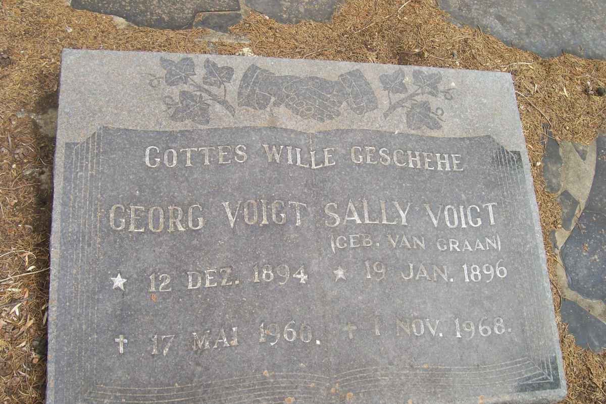 VOIGT Georg 1894-1960 &amp; Sally VAN GRAAN 1896-1968