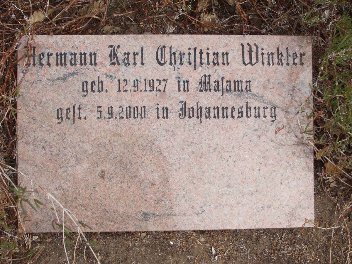 WINKLER Hermann Karl Christian 1927-2000