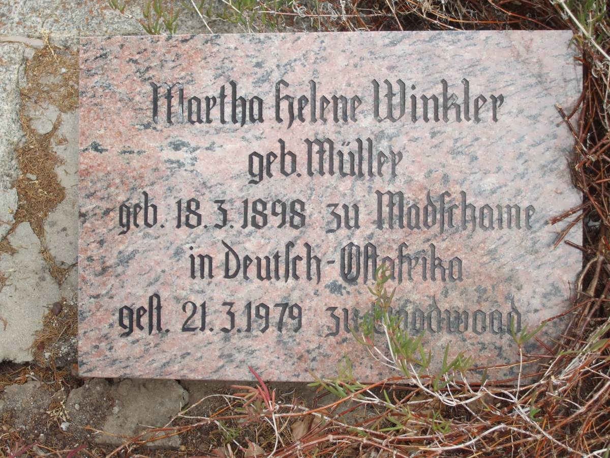 WINKLER Martha Helene nee MULLER 1898-1979