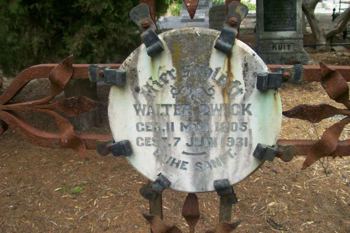 ZWICK Walter 1905-1931