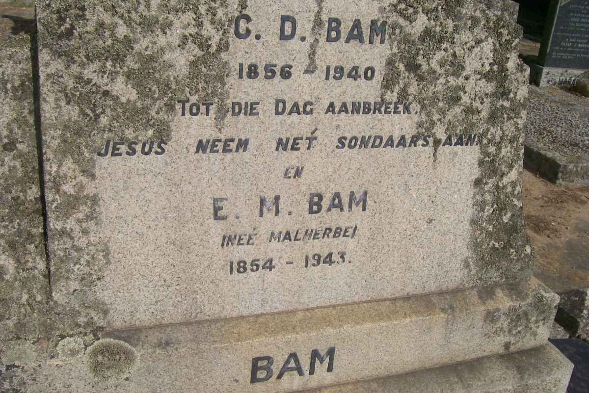 BAM C.D. 1856-1940 &amp; E.M. MALHERBE 1854-1943