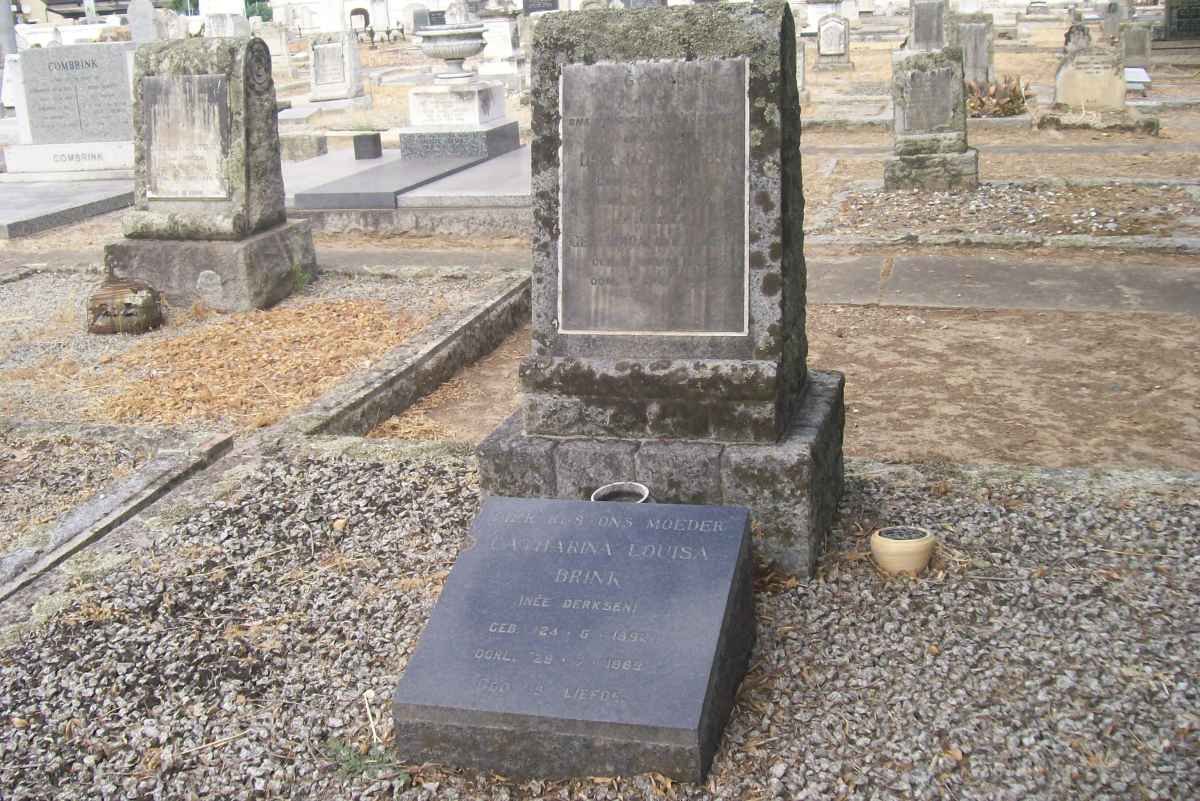 BRINK Catharina Louisa nee DERKSEN 1892-1969 &amp; ?? (Tombstone illegible) 