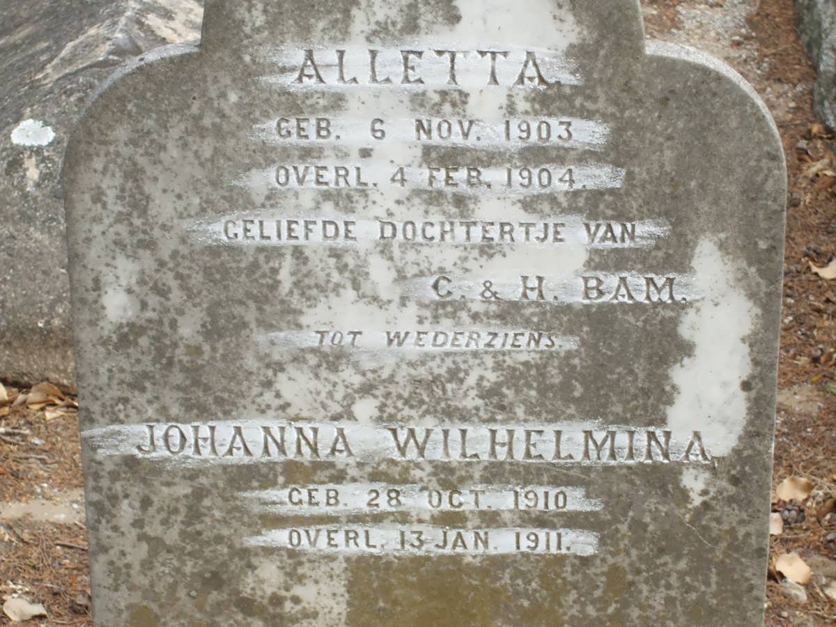 BAM Alletta 1903-1904 :: BAM Johanna Wilhelmina 1910-1911