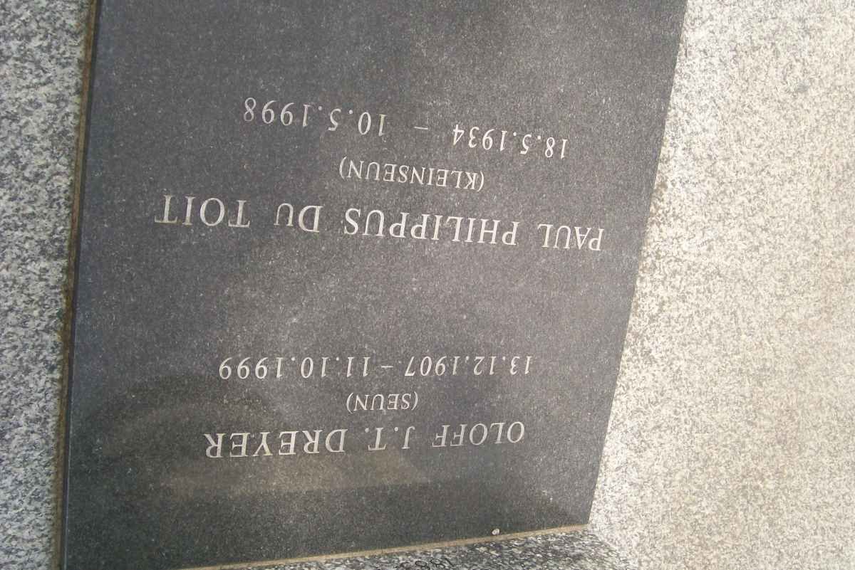 DREYER Oloff J.T. 1907-1999 :: DU TOIT Paul Philippus 1934-1998