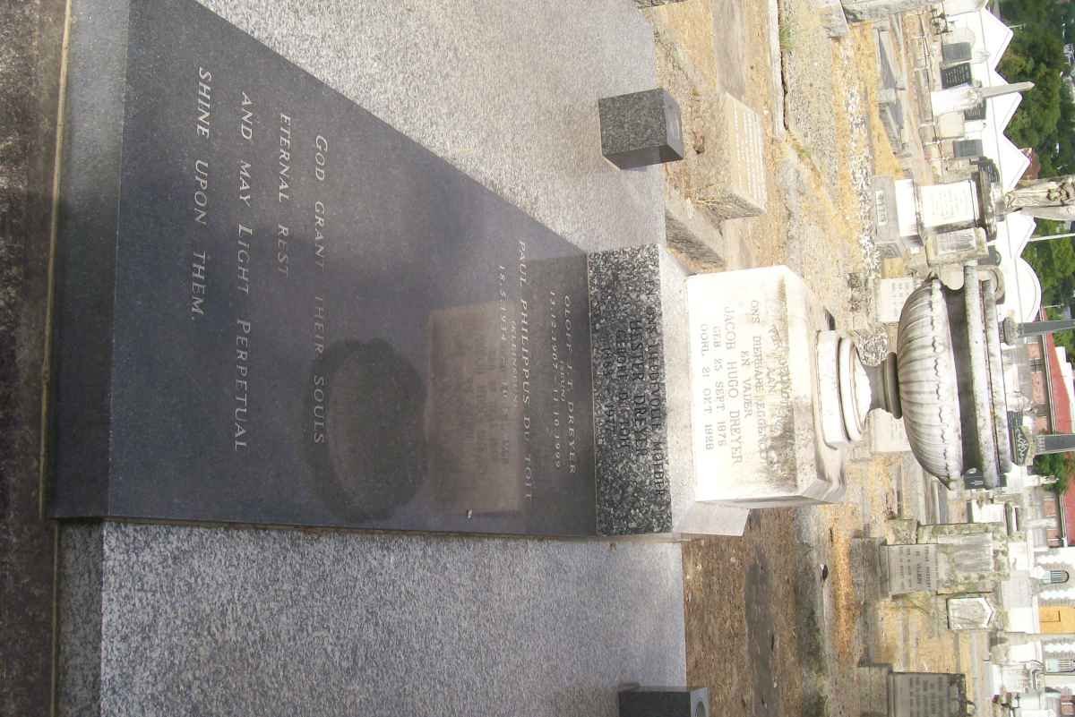 DREYER Jacob Hugo 1876-1928 &amp; Hester DU TOIT 1883-1977 :: DREYER Oloff J.T. 1907-1999 :: DU TOIT Paul Philippus 1934-1998