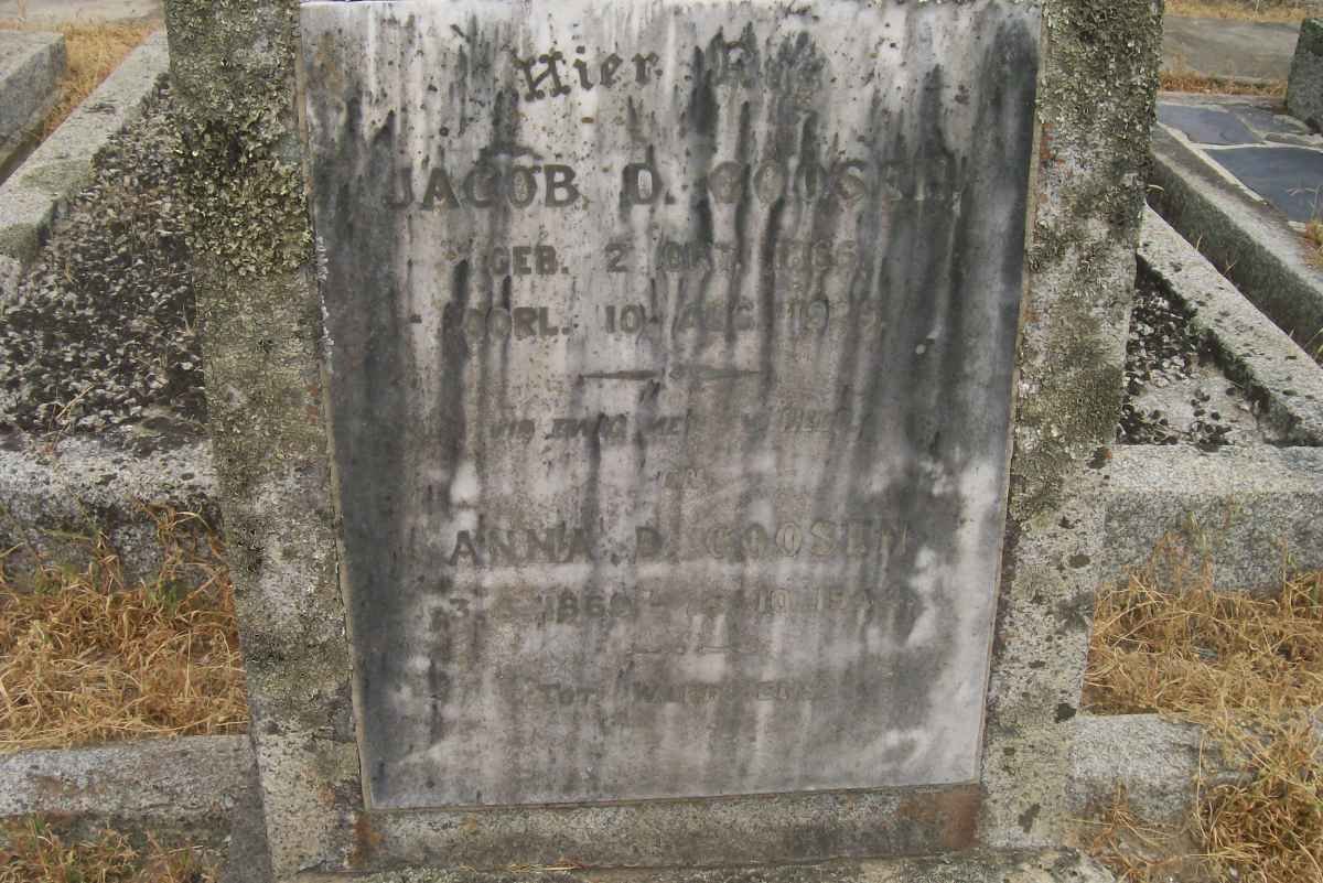 GOOSEN Jacob D. 1866-19?9 &amp; Anna D. 1869-1942