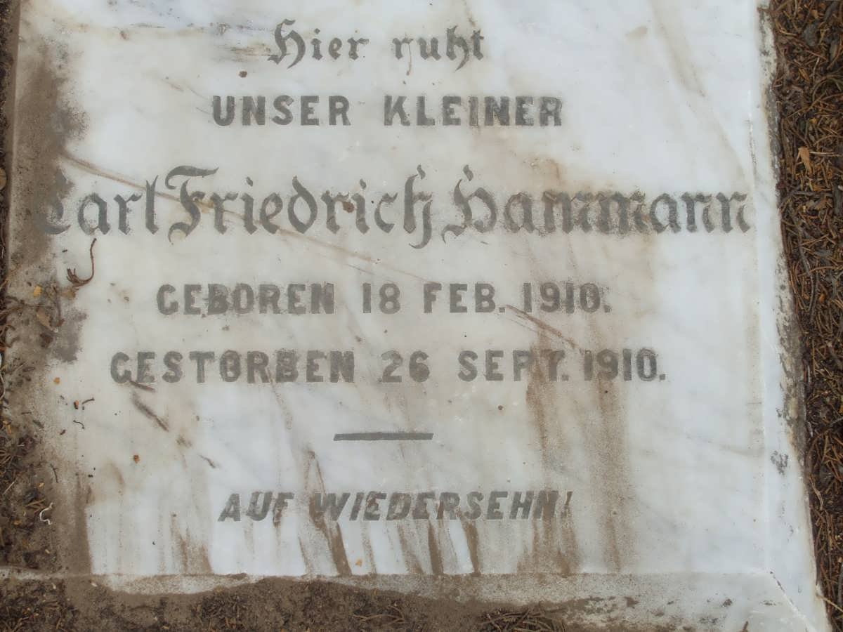 HAMMANN Carl Friederich 1910-1910