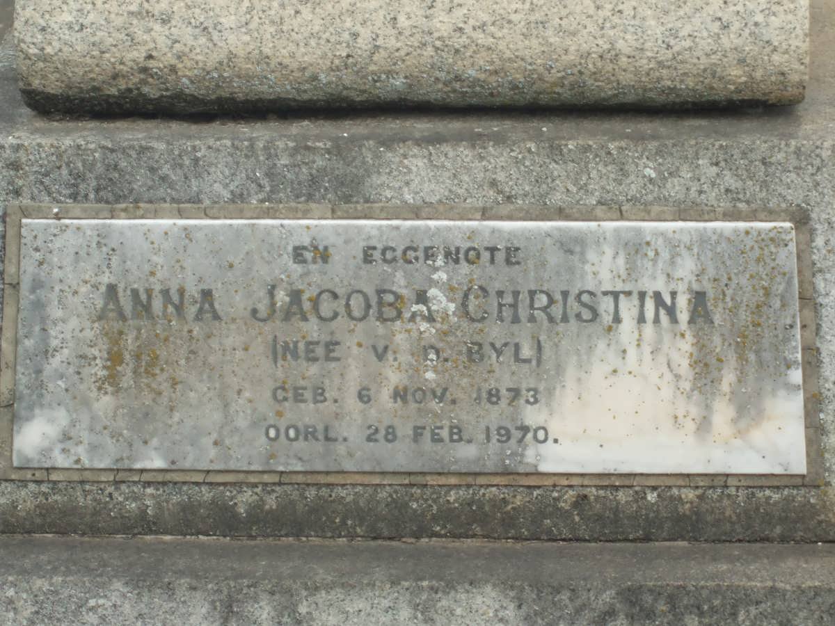IMMELMAN Anna Jacoba Christina nee v.d. BYL 1873-1970