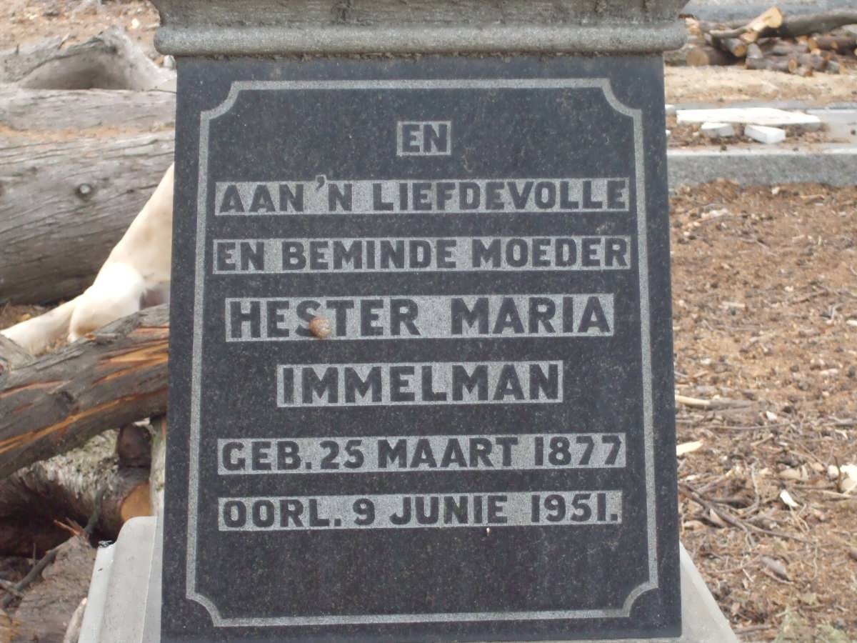 IMMELMAN Hester Maria 1877-1951