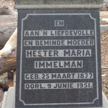 IMMELMAN Hester Maria 1877-1951