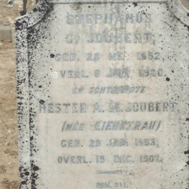 JOUBERT Stephanus G. 1852-1920 &amp; Hester A.M. LIEBETRAU 1856-1907