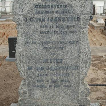 JAARSVELD J. C., van 1846-1909 &amp; Hester M. GOOSEN 1848-1925