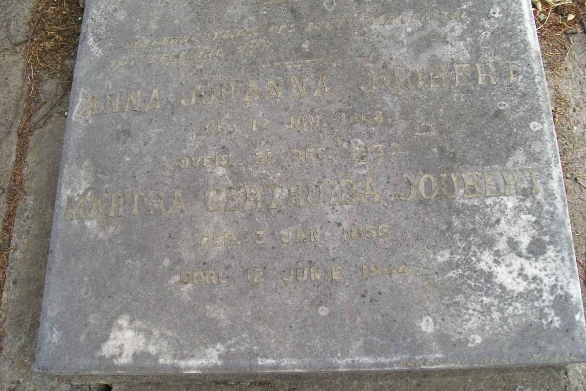 JOUBERT Anna Johanna ??-?? :: JOUBERT Martha Gertruida 1856-1944