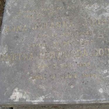 JOUBERT Anna Johanna ??-?? :: JOUBERT Martha Gertruida 1856-1944