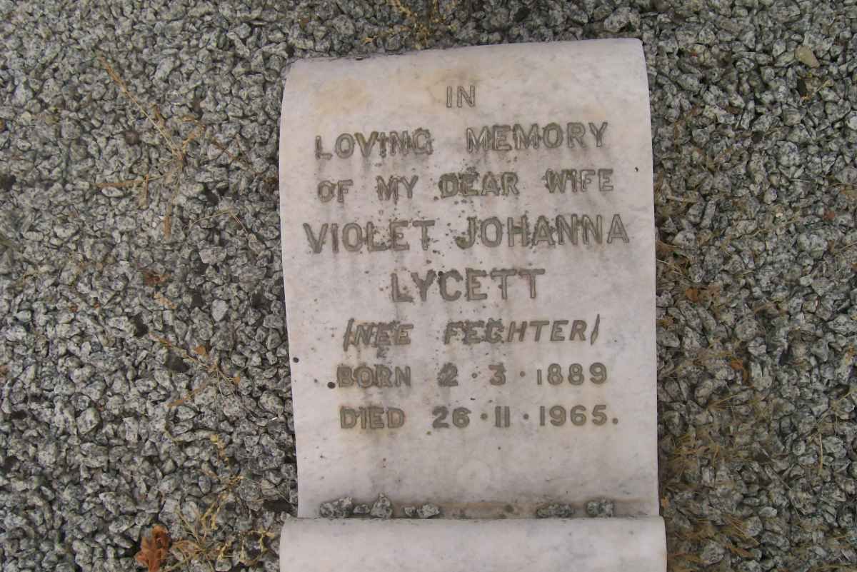 LYCETT Violet Johanna nee FECHTER 1889-1965