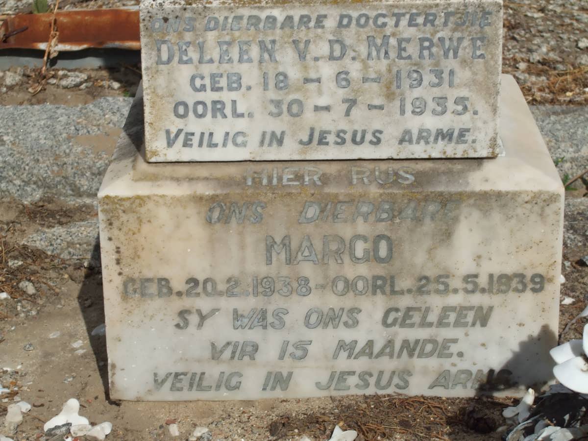 MERWE Deleen, v.d. 1931-1935 :: V.D. MERWE Margo 1938-1939