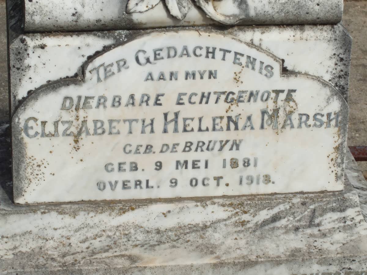 MARSH Elizabeth Helena nee DE BRUYN 1881-1918