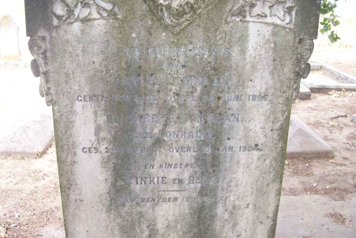 MALAN Daniel J. 1837-1896 &amp; Elizabeth CONRAD 1842-1904 :: MALAN Tinkie :: MALAN Ben 