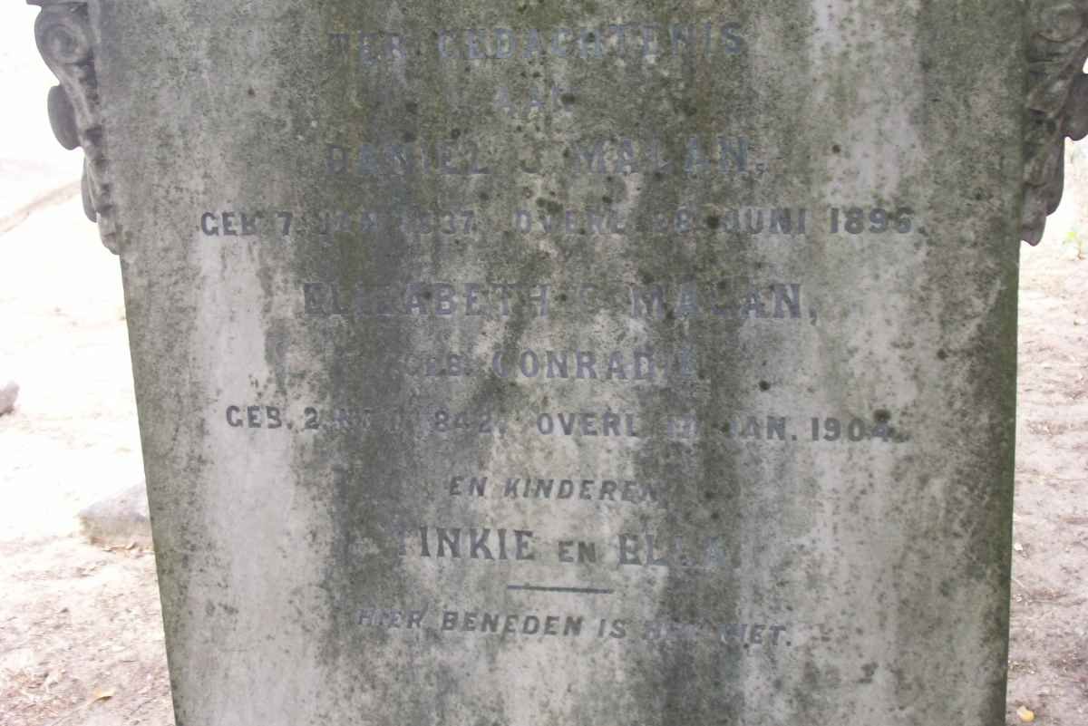 MALAN Daniel J. 1837-1896 &amp; Elizabeth CONRAD 1842-1904 :: MALAN Tinkie :: MALAN Ben 