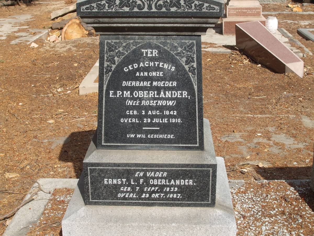 OBERLANDER Ernst. L.F. 1839-1887 &amp; E.P.M. ROSENOW 1842-1910
