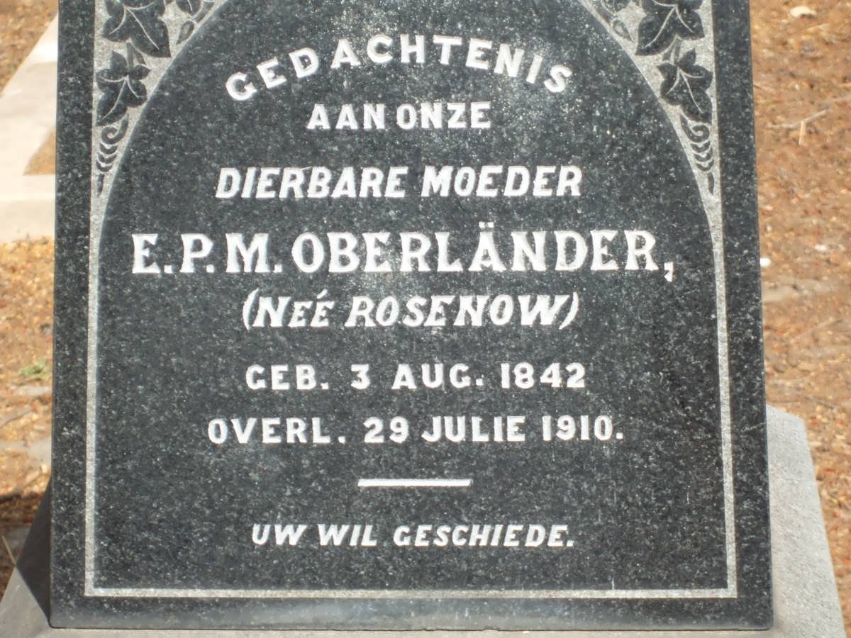 OBERLÅNDER E.P.M. nee ROSENOW 1842-1910