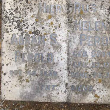 PEROLD Abram S. &amp; Helena J. GOBREGTS 1861-1957