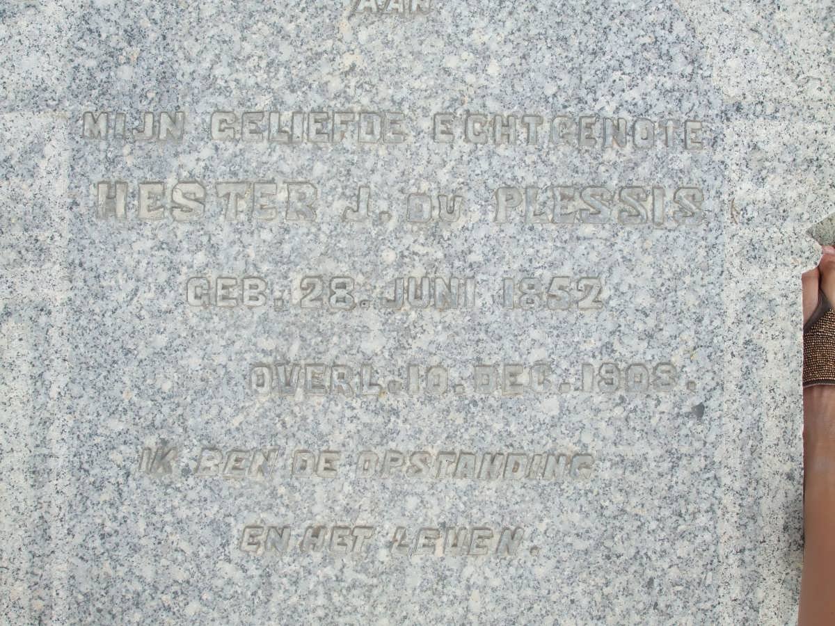 PLESSIS Hester J., du 1852-1908
