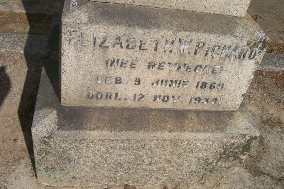 PICKARD Elizabeth W. nee REYNECKE 1869-1939