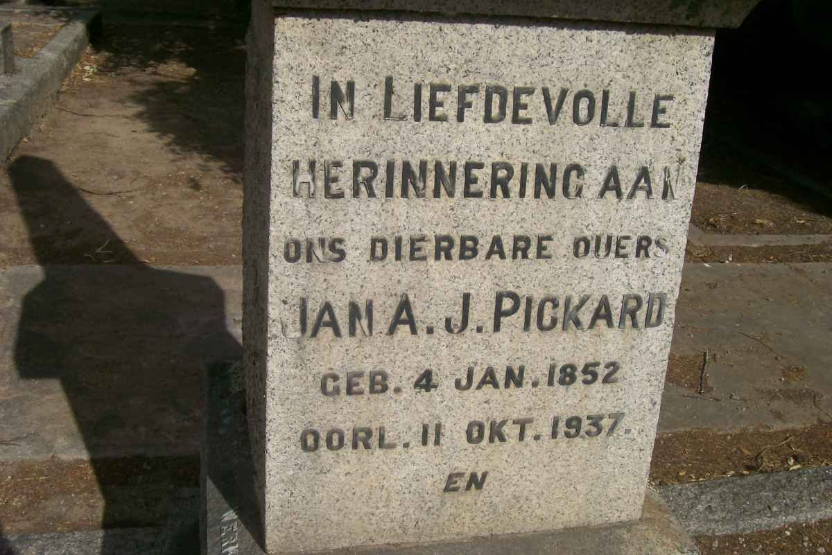 PICKARD Jan A. 1852-1937