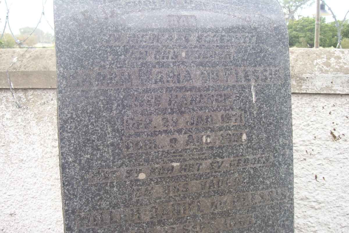 PLESSIS Willem Daniel, du ??-?? &amp;  ?? Maria ?? ??-??
