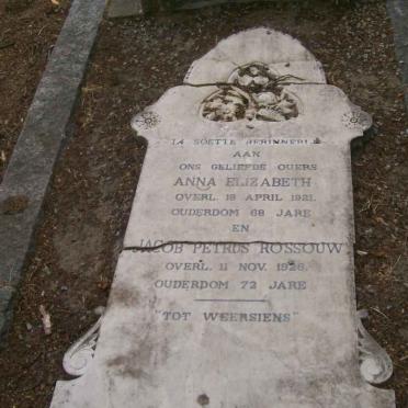 ROSSOUW Jacob Petrus -1928 &amp; Anna Elizabeth -1921