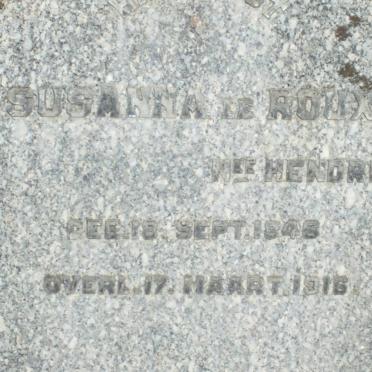 ROUX Susanna, le nee HENDRIKSZ 1946-1916