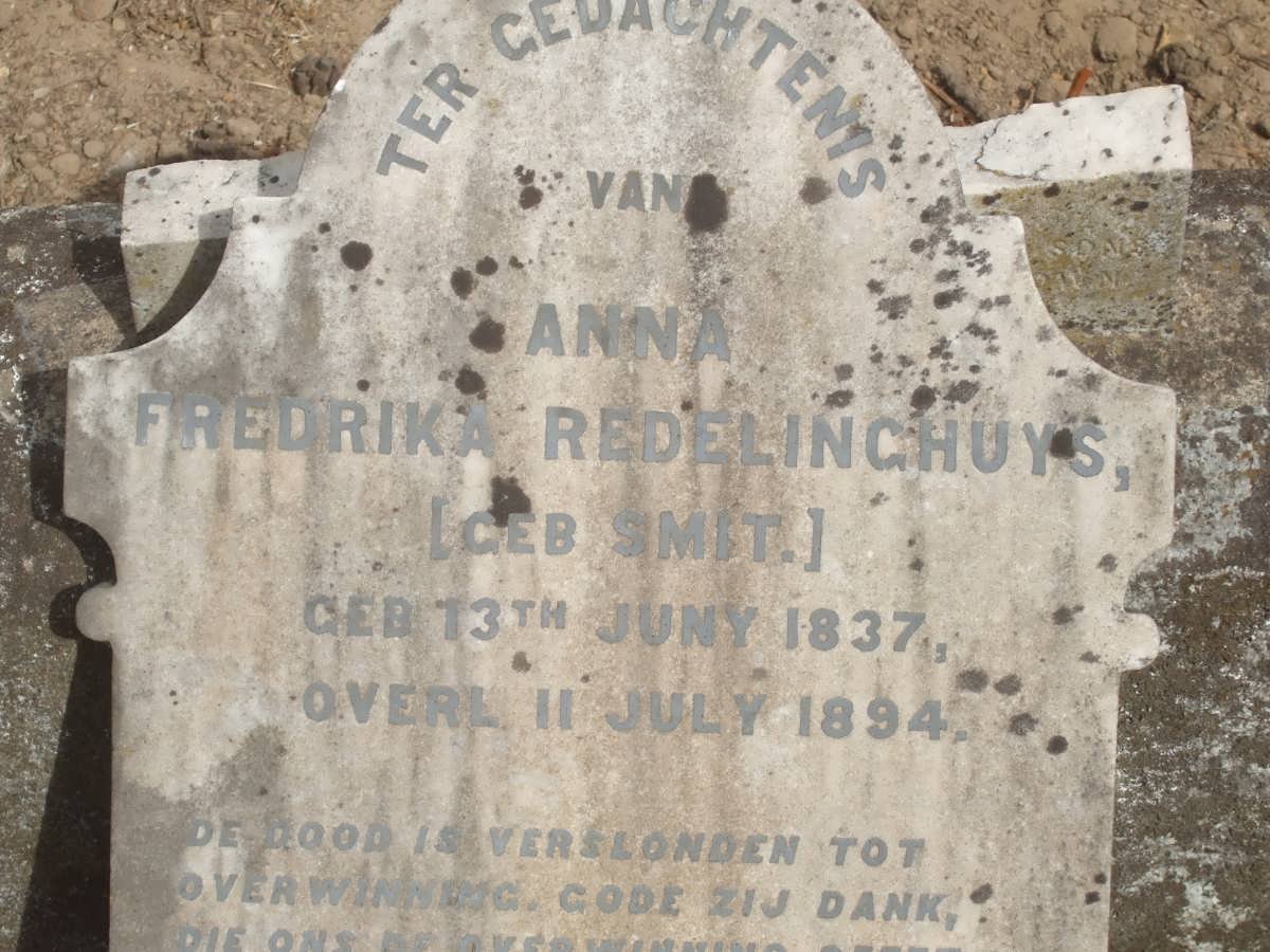 REDELINGHUYS Anna Fredrika nee SMIT 1837-1894