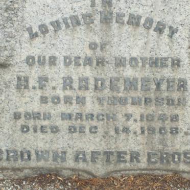 RADEMEYER H.F. nee THOMPSON 1848-1908