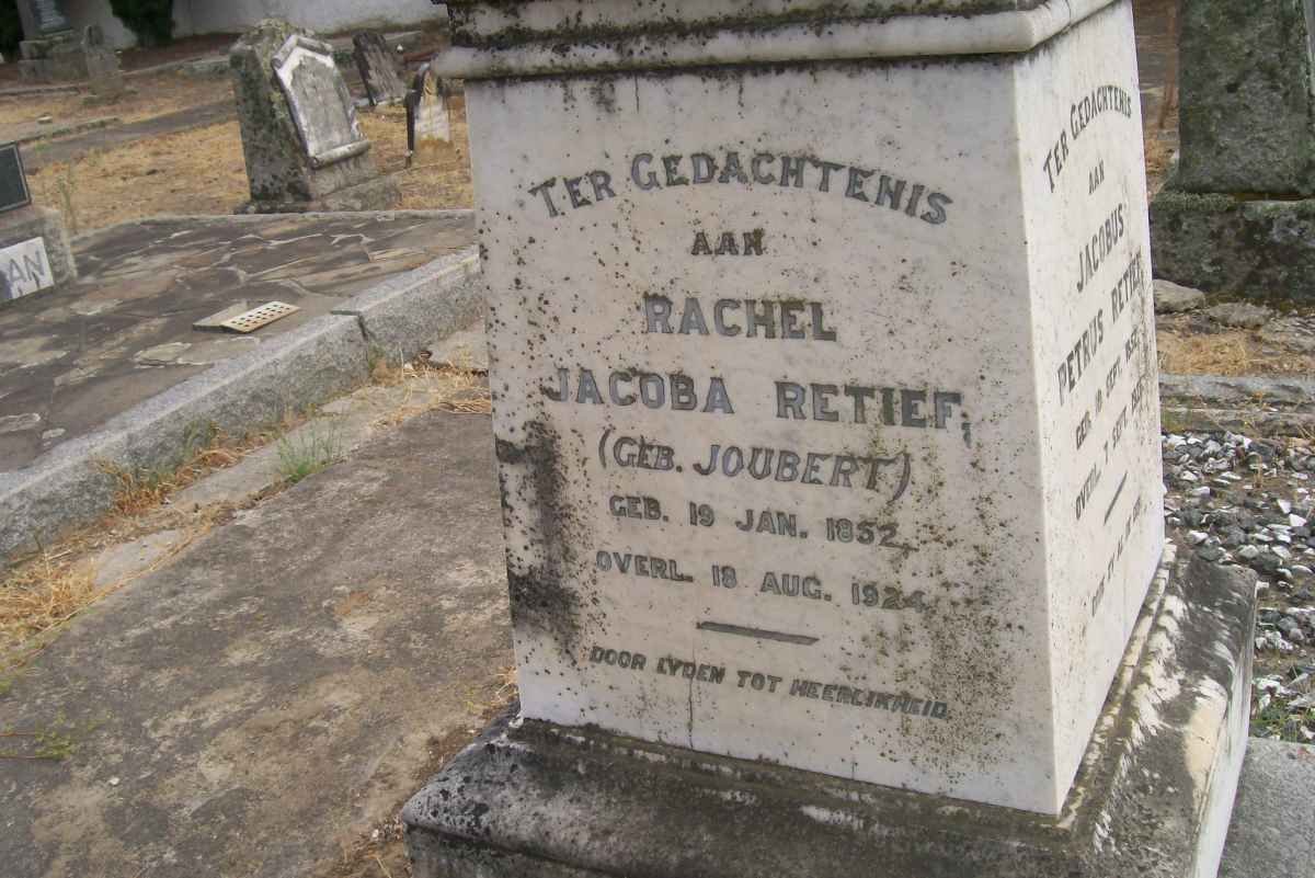 RETIEF Rachel Jacoba nee JOUBERT 1852-1924
