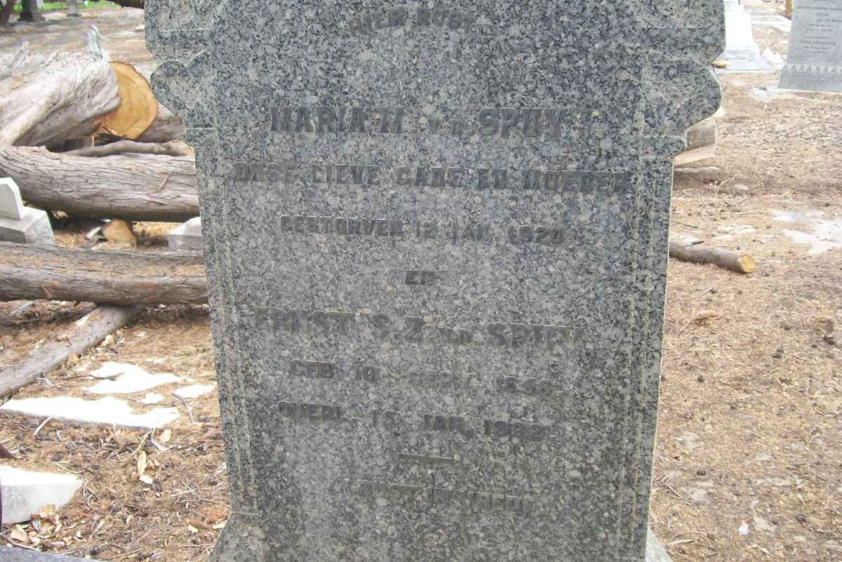 SPUY Ernst S.Z., v.d. 1858-1922 &amp; Maria M. -1920