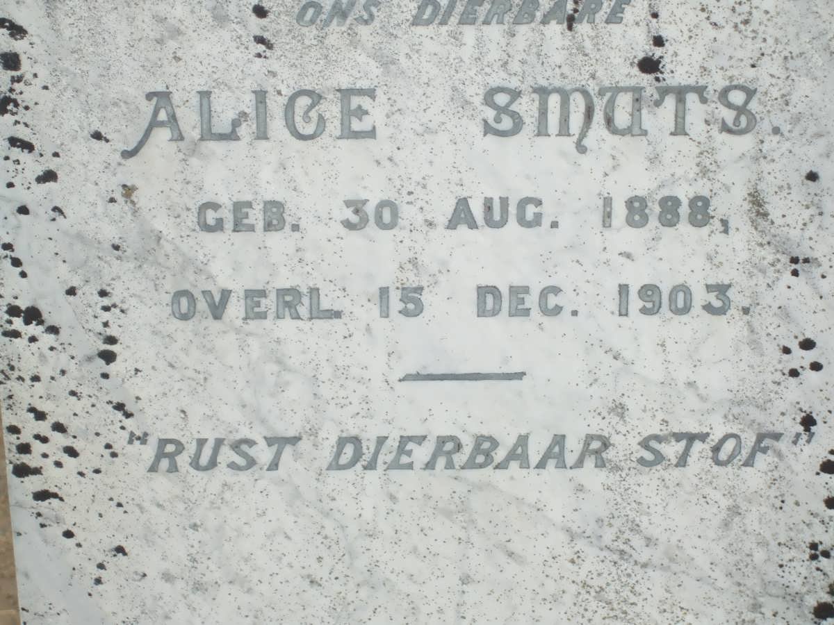 SMUTS Alice 1888-1903