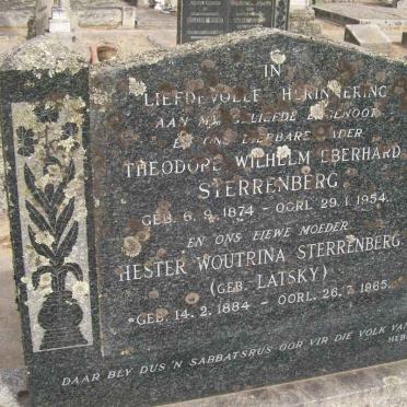 STERRENBERG Theodore Wilhelm Eberhard 1874-1954 &amp; Hester Woutrina LATSKY 1884-1965
