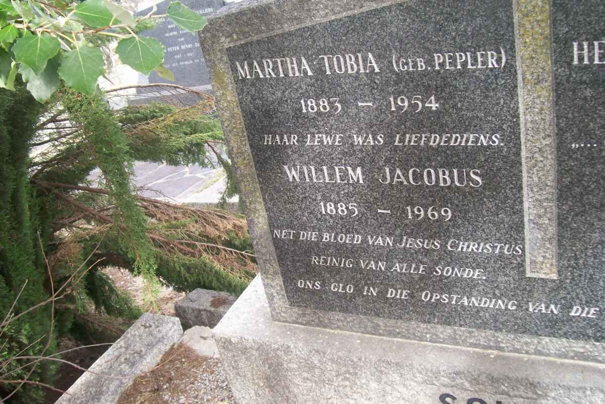 SCHOLTZ Willem Jacobus 1885-1969 &amp; Martha Tobia PEPLER 1883-1954