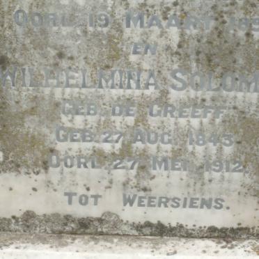 SOLOMON Benjamin 1833-1897 &amp; Wilhelmina DE GREEFF 1843-1912