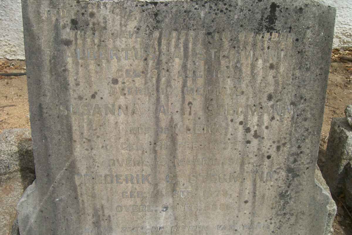 STEGMANN Susanna A.H. nee DE KLERK 1832-1909 