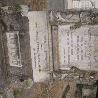TOIT Daniel Matthys 1868-1934 &amp; Aletta Johanna LOTTER 1869-1934
